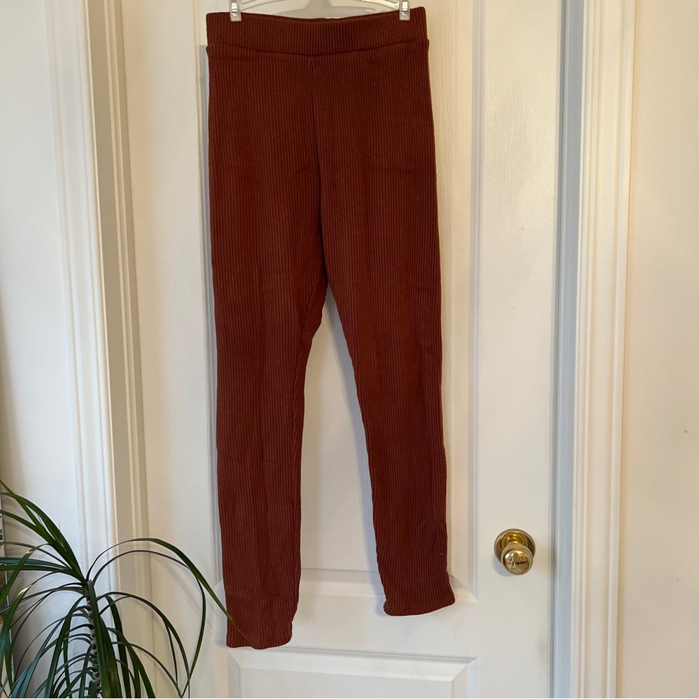 Brown ribbed leggings - Picture 4 of 6